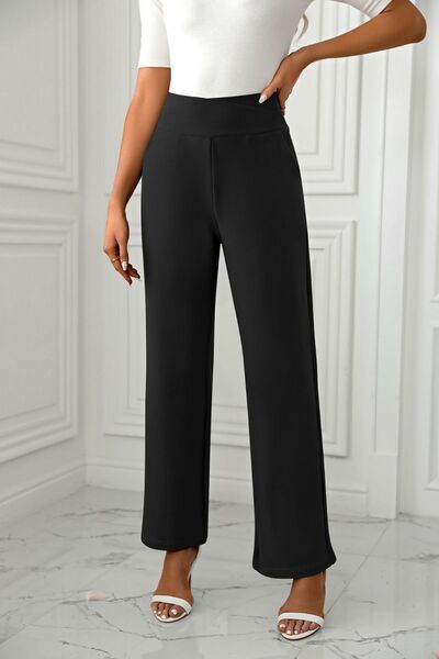 High Waist Straight Leg Pants - Pahabu - Women's Clothing & Shop