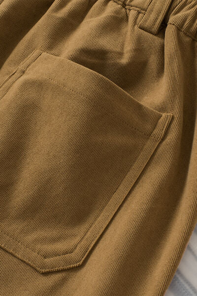 Half Elastic Waist Straight Pants - Pahabu - Women's Clothing & Shop