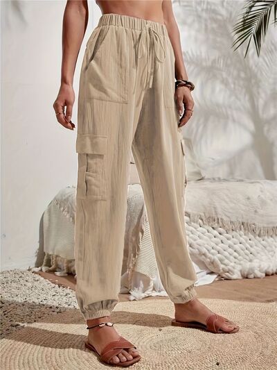 Tied Joggers with Pockets - Pahabu - Women's Clothing & Shop