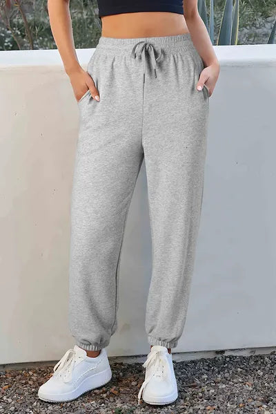 Drawstring Joggers with Pockets - Pahabu - Women's Clothing & Shop
