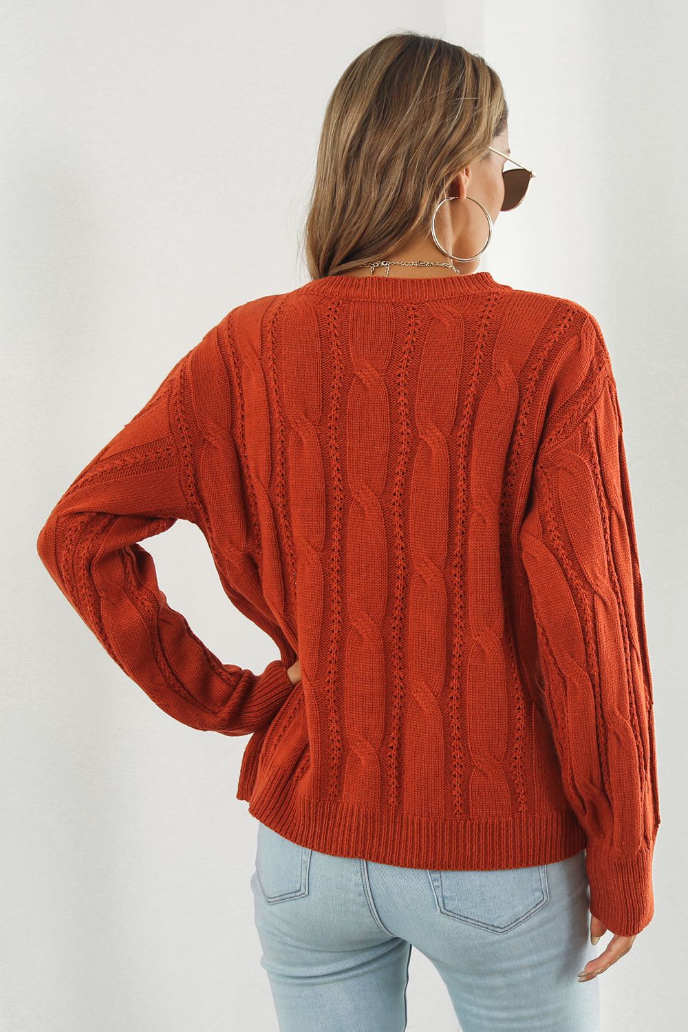 Round Neck Long Sleeve Sweater - Pahabu - Women's Clothing & Shop