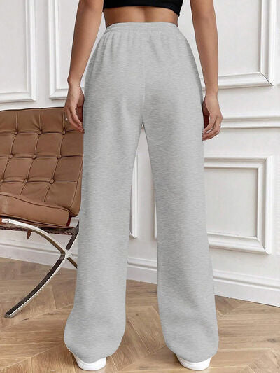 Drawstring Elastic Waist Pants with Pockets - Pahabu - Women's Clothing & Shop