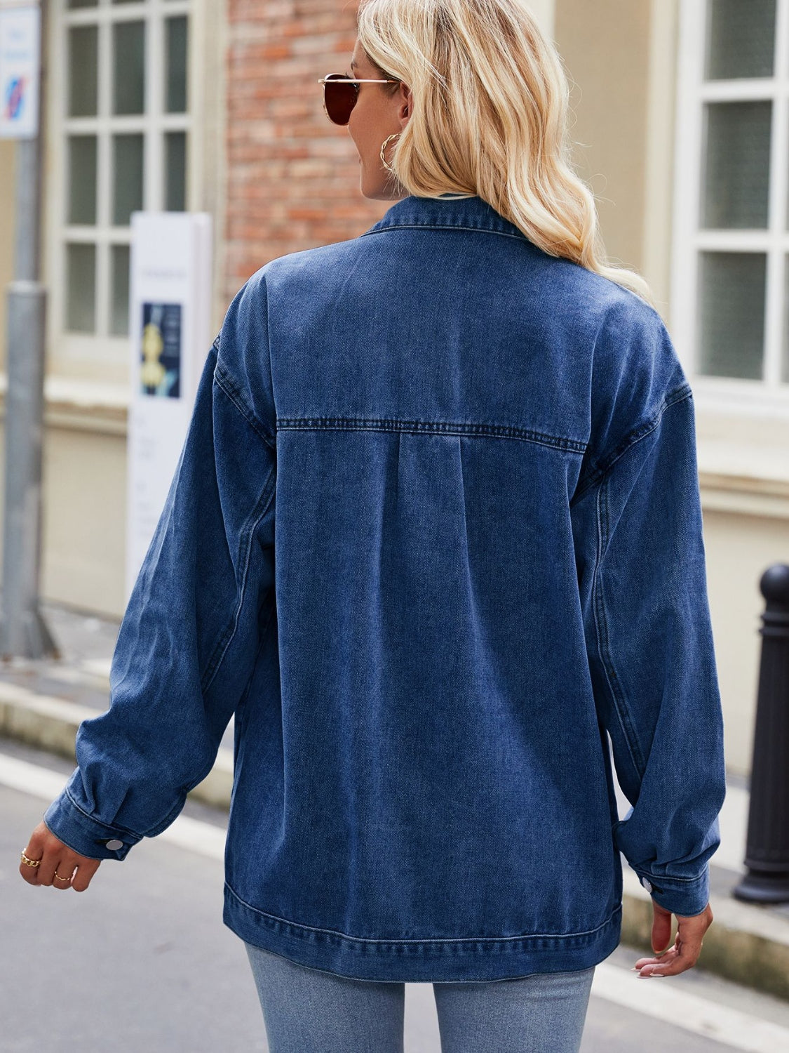 Button Up Denim Jacket with Pockets - Pahabu - Women's Clothing & Shop