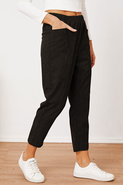 Pocketed Elastic Waist Pants - Pahabu - Women's Clothing & Shop