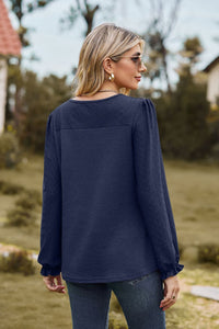 Round Neck Puff Sleeve Blouse - Pahabu - Women's Clothing & Shop