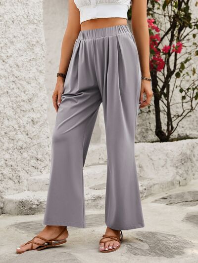 Elastic Waist Wide Leg Pants - Pahabu - Women's Clothing & Shop
