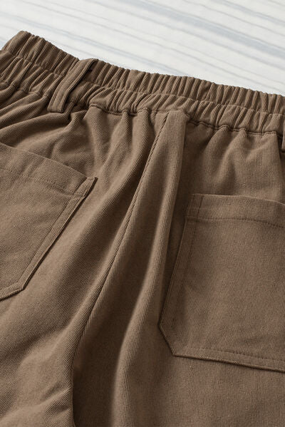 Half Elastic Waist Straight Pants - Pahabu - Women's Clothing & Shop