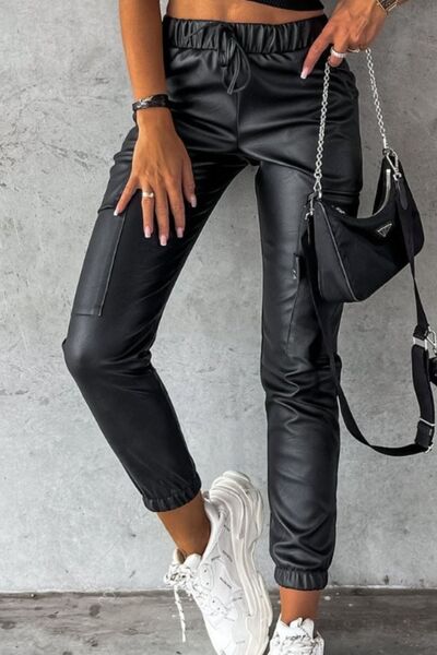 Drawstring Pants with Pockets - Pahabu - Women's Clothing & Shop