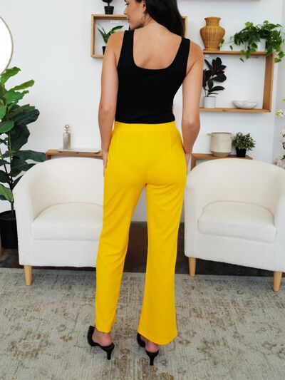 FAM-FAM Elastic Waist Bootcut Pants - Pahabu - Women's Clothing & Shop