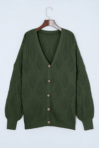 Plus Size Cable-Knit Button Up Sweater - Pahabu - Women's Clothing & Shop