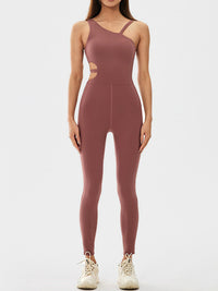 Cutout Asymmetrical Neck Active Jumpsuit - Pahabu - Women's Clothing & Shop