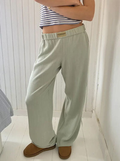 Elastic Waist Wide Leg Pants - Pahabu - Women's Clothing & Shop