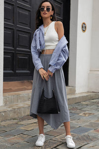 Lapel Collar Long Sleeve Denim Jacket - Pahabu - Women's Clothing & Shop