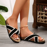 Contrast Open Toe Platform Sandals - Pahabu - Women's Clothing & Shop