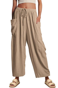 Full Size Pocketed Drawstring Wide Leg Pants - Pahabu - Women's Clothing & Shop
