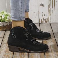 Block Heel Ankle Boots - Pahabu - Women's Clothing & Shop
