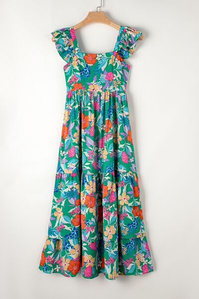 Tiered Ruffled Printed Sleeveless Dress - Pahabu - Women's Clothing & Shop