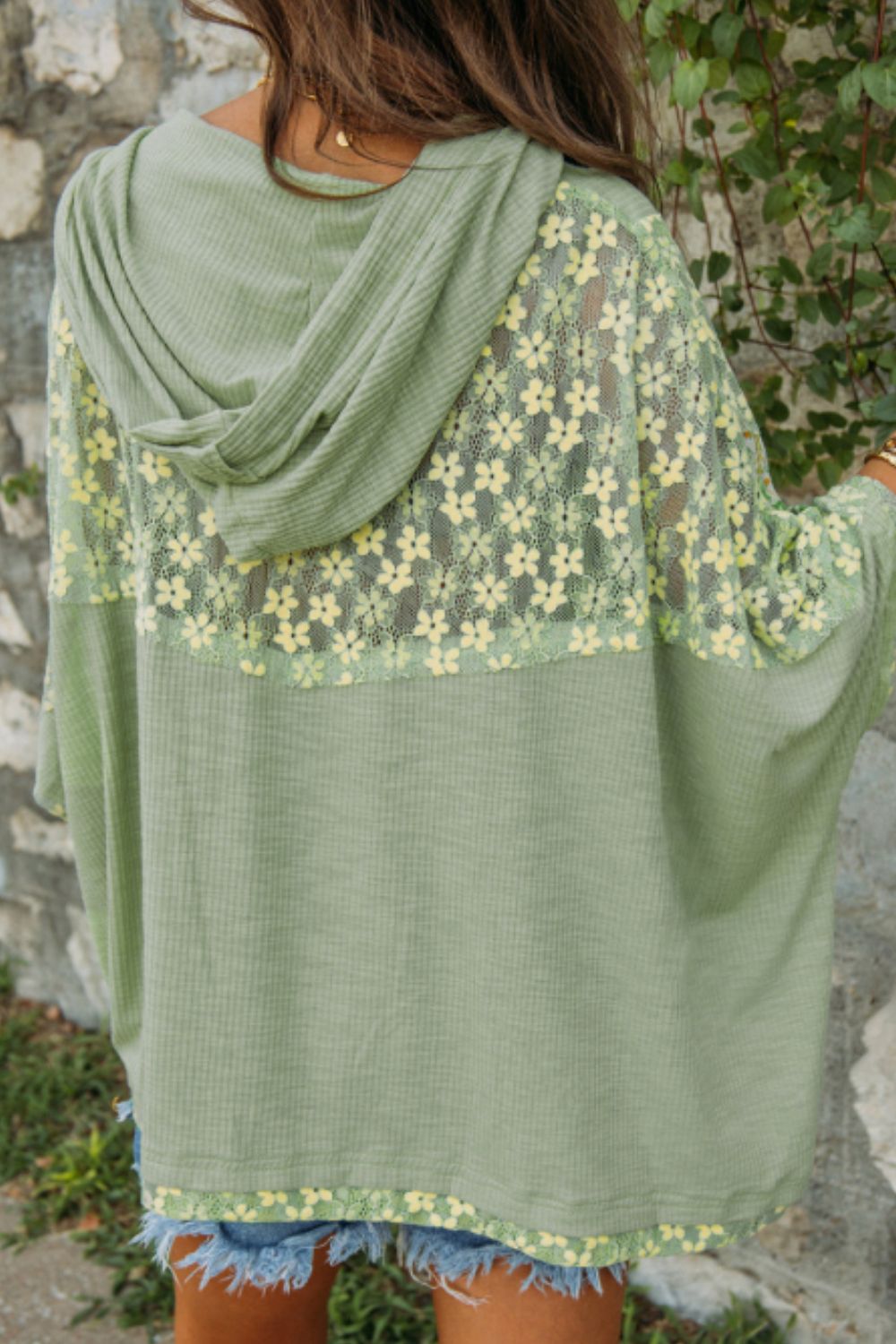 Peace Patch Batwing Sleeve Hooded Blouse - Pahabu - Women's Clothing & Shop