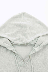Color Block Drawstring Side Slit Hooded Sweater - Pahabu - Women's Clothing & Shop
