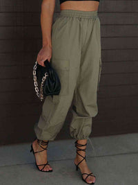 High Waist Drawstring Pants with Pockets - Pahabu - Women's Clothing & Shop