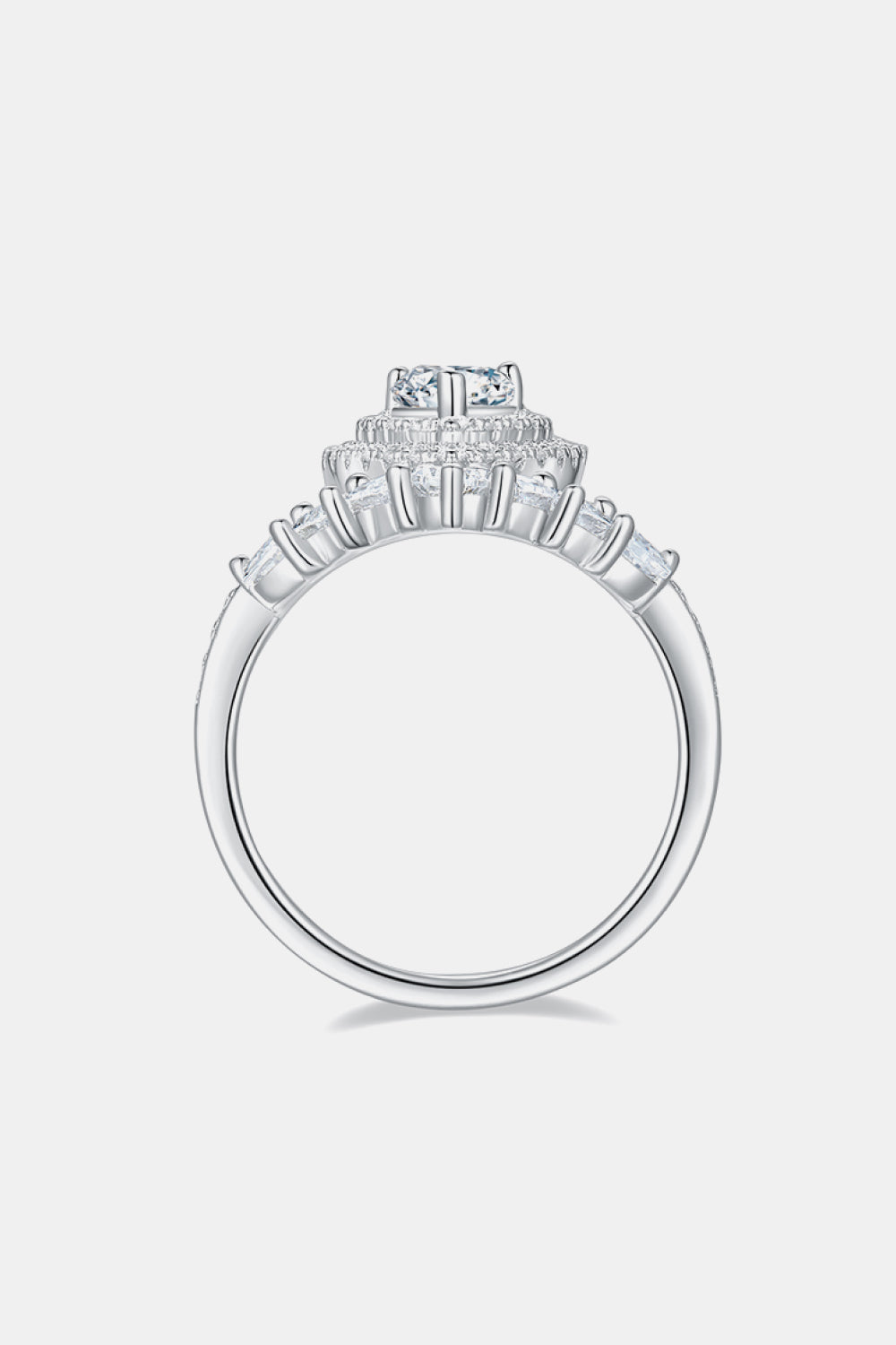 1 Carat Moissanite 925 Sterling Silver Crown Ring - Pahabu - Women's Clothing & Shop