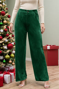 Velvet Wide Leg Pants with Pockets - Pahabu - Women's Clothing & Shop