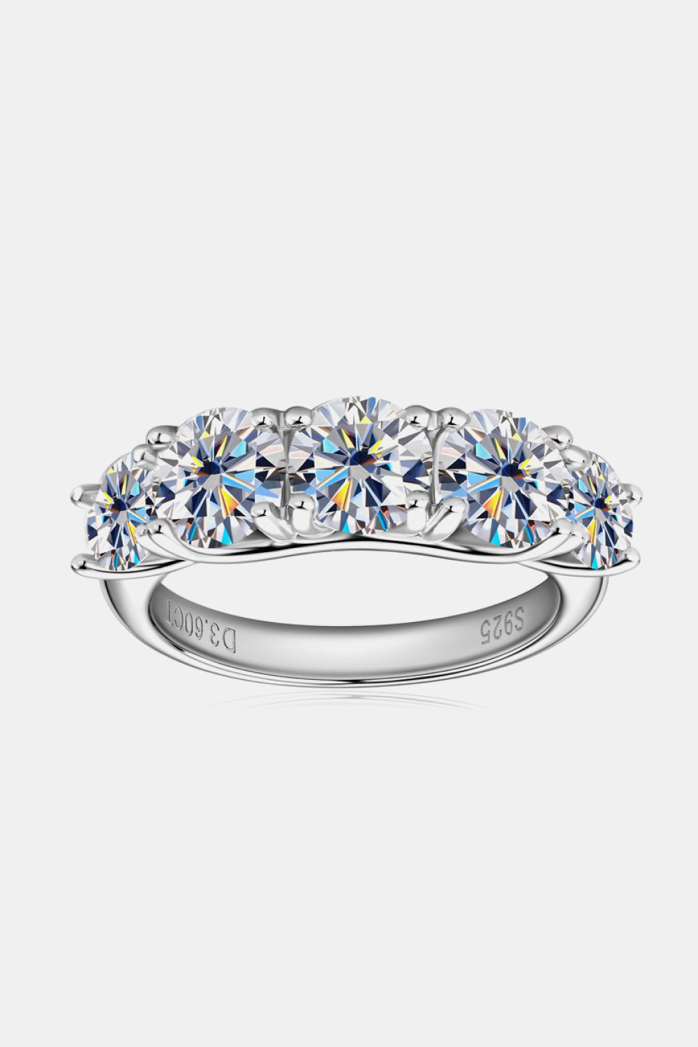 1 Carat Moissanite 925 Sterling Silver Half-Eternity Ring - Pahabu - Women's Clothing & Shop