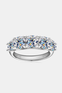 1 Carat Moissanite 925 Sterling Silver Half-Eternity Ring - Pahabu - Women's Clothing & Shop