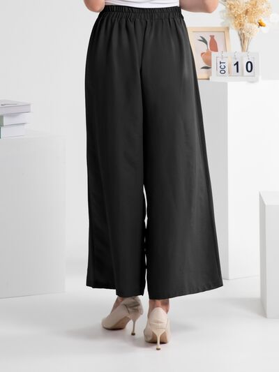 FAM-FAM Wide Leg Elastic Waist Pants - Pahabu - Women's Clothing & Shop