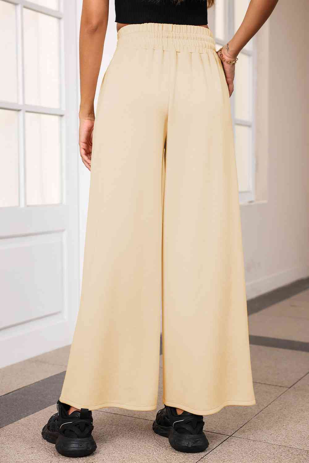 Drawstring Wide Leg Pants with Pockets - Pahabu - Women's Clothing & Shop