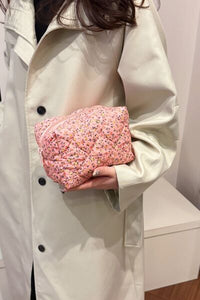 Floral Quilted Clutch with Plaid Lining - Pahabu - Women's Clothing & Shop