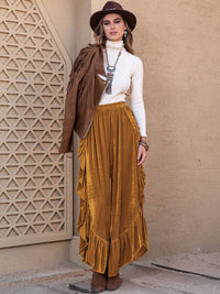 Slit Ruffled Wide Leg Pants - Pahabu - Women's Clothing & Shop