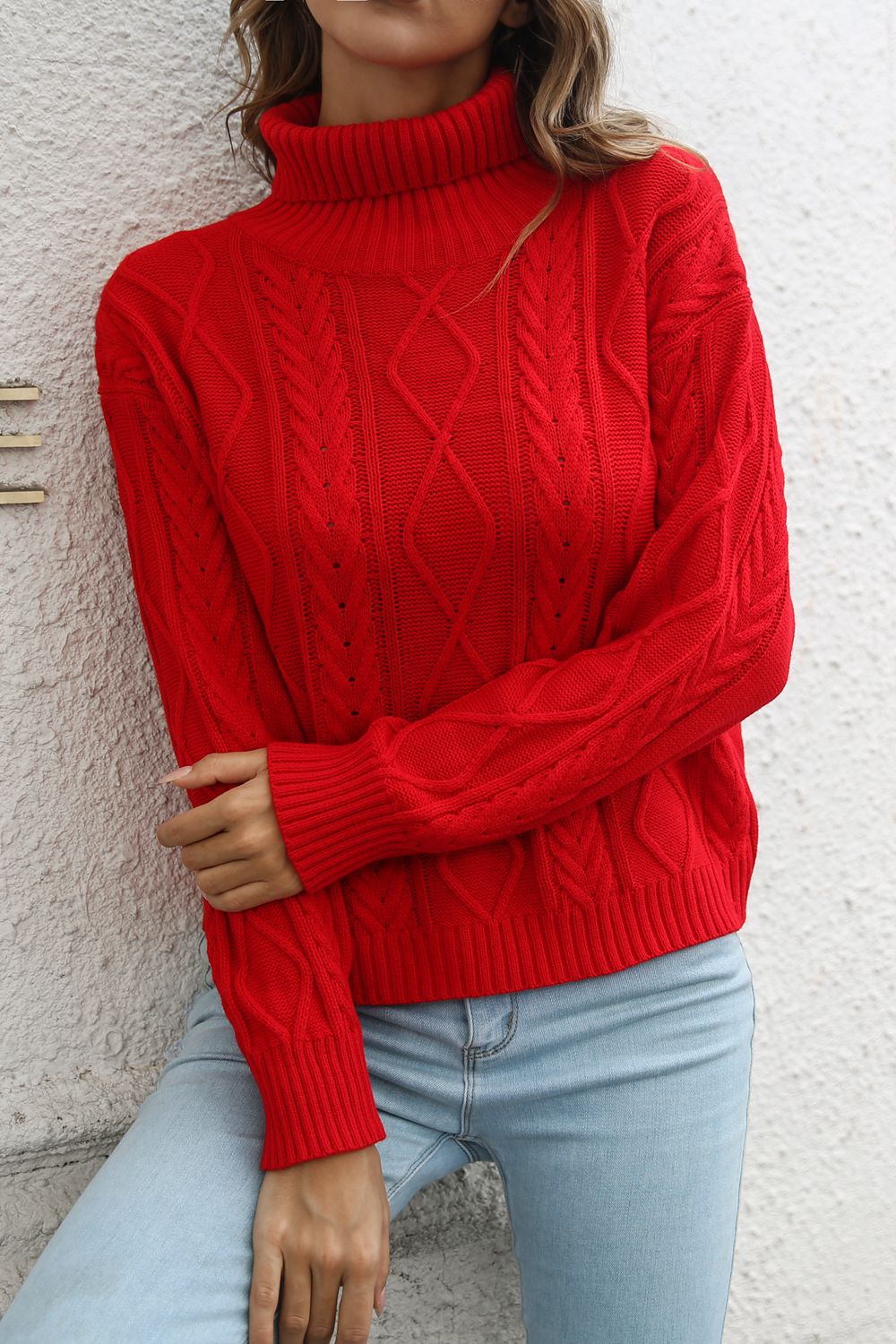 Turtleneck Long Sleeve Sweater - Pahabu - Women's Clothing & Shop
