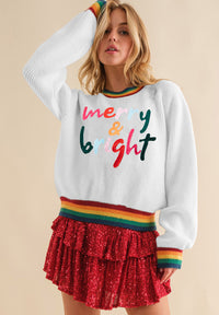 MERRY & BRIGHT Ribbed Round Neck Sweater - Pahabu - Women's Clothing & Shop