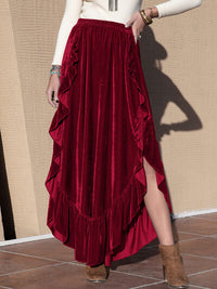 Slit Ruffled Wide Leg Pants - Pahabu - Women's Clothing & Shop