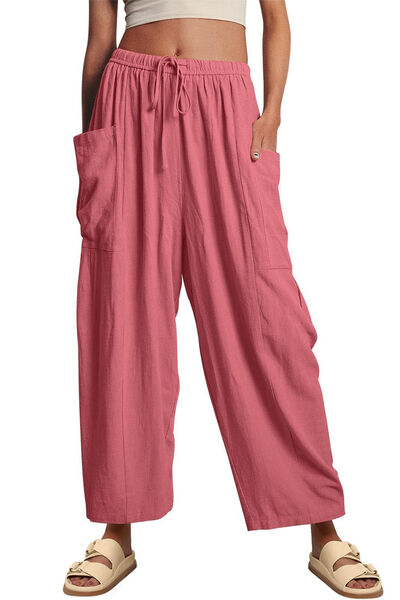 Full Size Pocketed Drawstring Wide Leg Pants - Pahabu - Women's Clothing & Shop