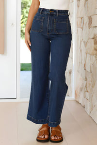 High Waist Bootcut Jeans with Pockets - Pahabu - Women's Clothing & Shop