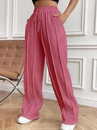Drawstring Wide Leg Pants with Pockets - Pahabu - Women's Clothing & Shop