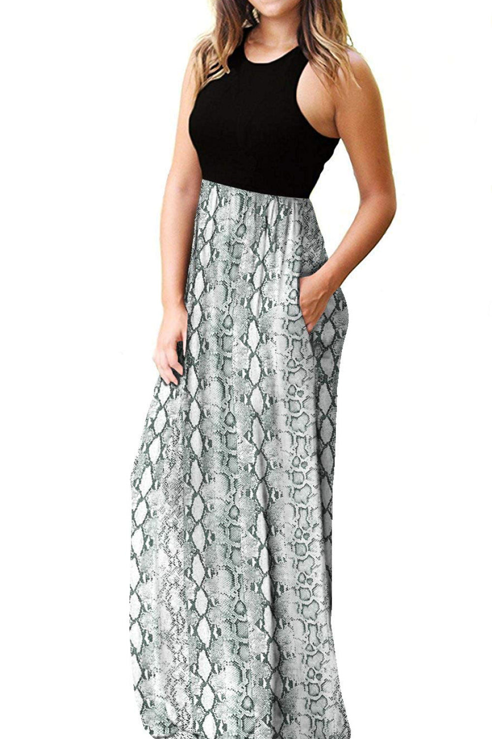 Empire Waist Sleeveless Dress with Pockets - Pahabu - Women's Clothing & Shop