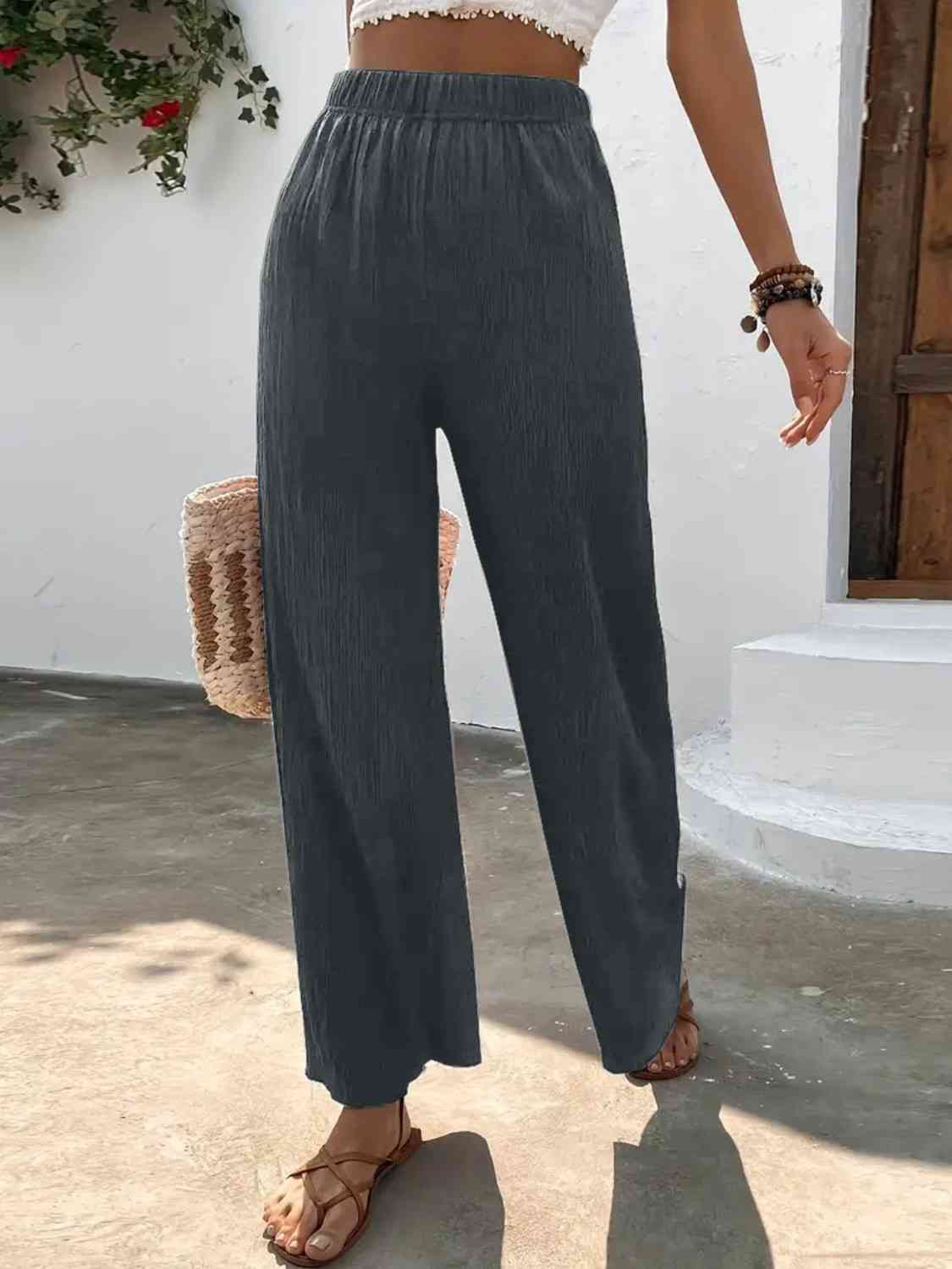 Full Size High Waist Wide Leg Pants - Pahabu - Women's Clothing & Shop