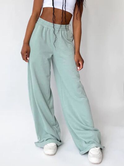 Elastic Waist Wide Leg Pants - Pahabu - Women's Clothing & Shop