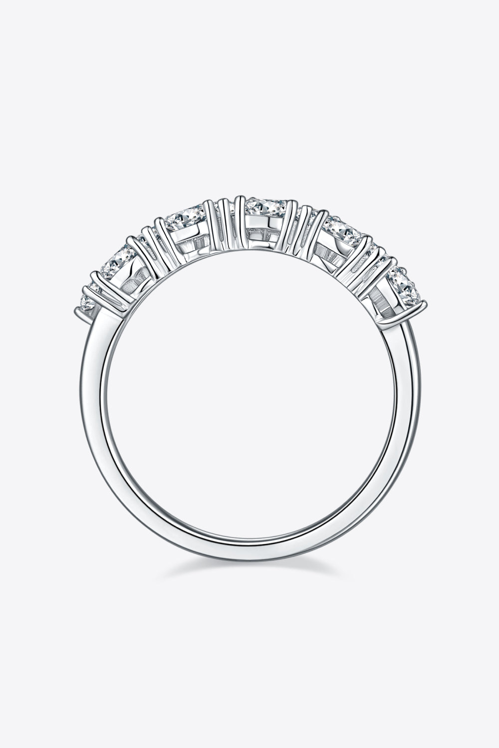 1 Carat Moissanite 925 Sterling Silver Half-Eternity Ring - Pahabu - Women's Clothing & Shop
