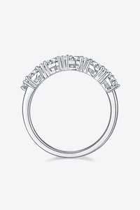 1 Carat Moissanite 925 Sterling Silver Half-Eternity Ring - Pahabu - Women's Clothing & Shop