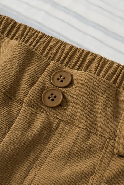 Half Elastic Waist Straight Pants - Pahabu - Women's Clothing & Shop