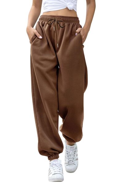 Elastic Waist Joggers with Pockets - Pahabu - Women's Clothing & Shop