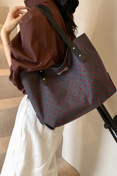 Polyester Bow Polka Dot Tote Bag - Pahabu - Women's Clothing & Shop