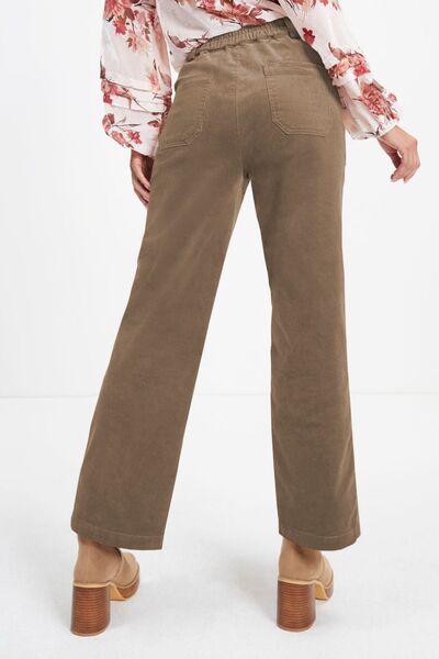 Half Elastic Waist Straight Pants - Pahabu - Women's Clothing & Shop
