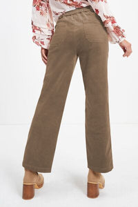 Half Elastic Waist Straight Pants - Pahabu - Women's Clothing & Shop