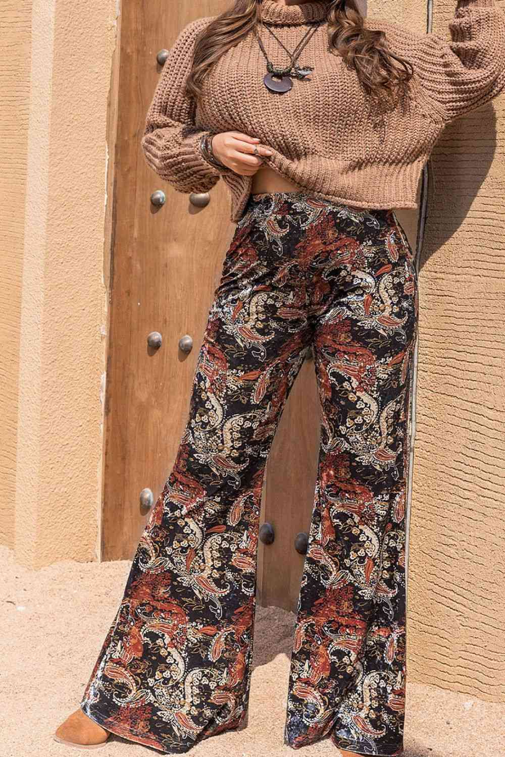 Plus Size Printed Wide Leg Long Pants - Pahabu - Women's Clothing & Shop