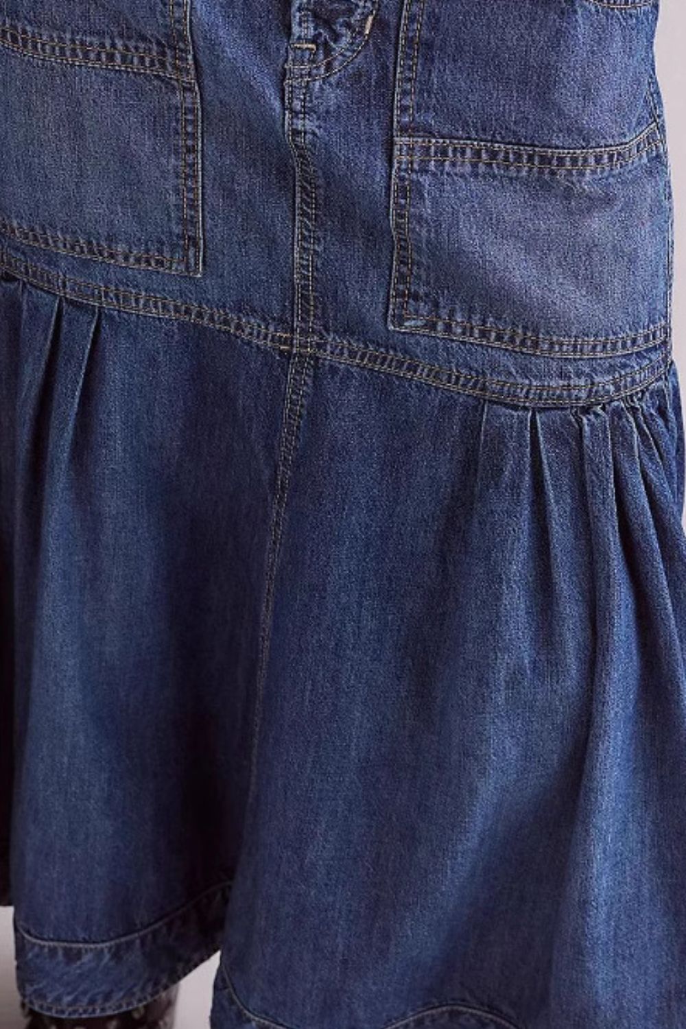 Midi Denim Skirt with Pockets - Pahabu - Women's Clothing & Shop